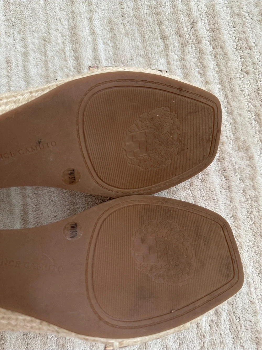 Vince Camuto Jesla Suede Leather Espadrille Wedge Sandal Brown Open Toe 7W